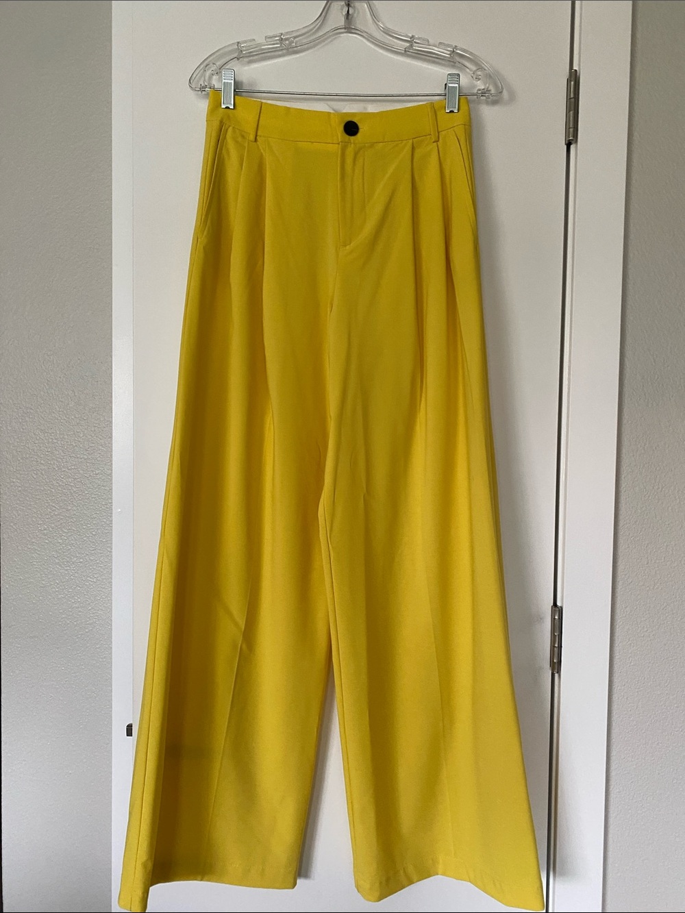 Zara Wide-Leg Pants Gold Yellow Mustard Bloggers Relaxed Fit XS NWT - Picture 7 of 15